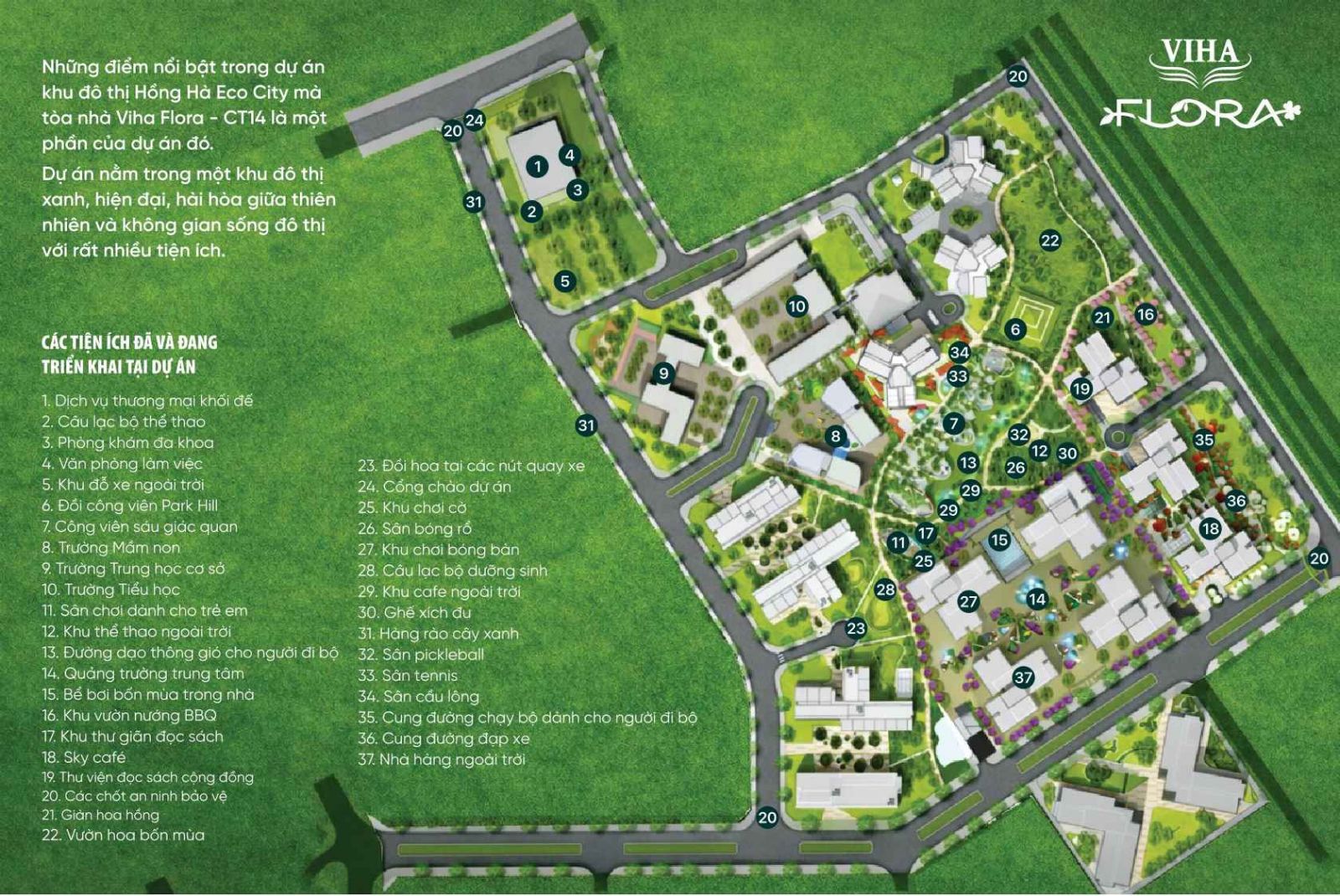 37 Tiện ích tại Viha Flora